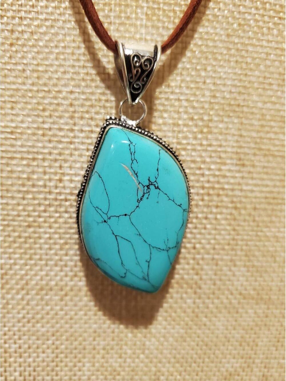 925 turquoise Necklace - Picture 6 of 12